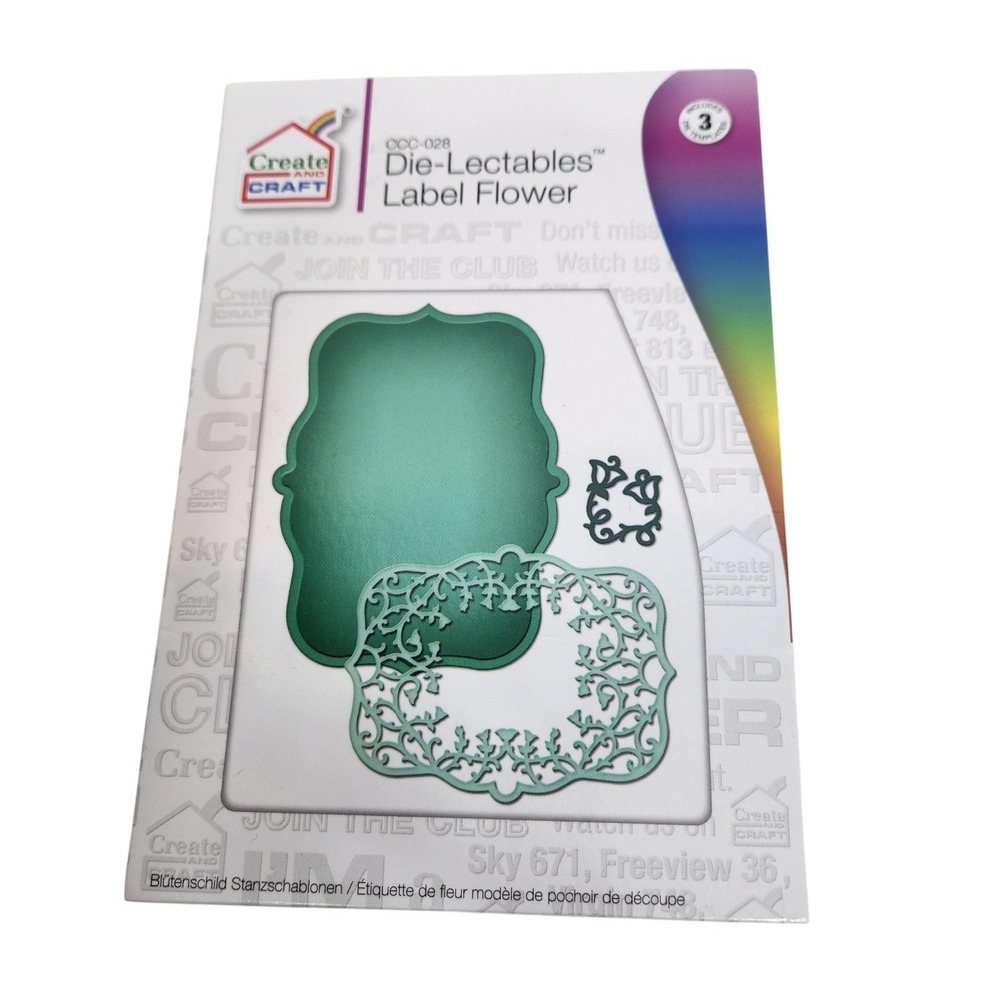 Spellbinders Create And Craft Die-Lectables Label Flower Metal Cutting Dies Set